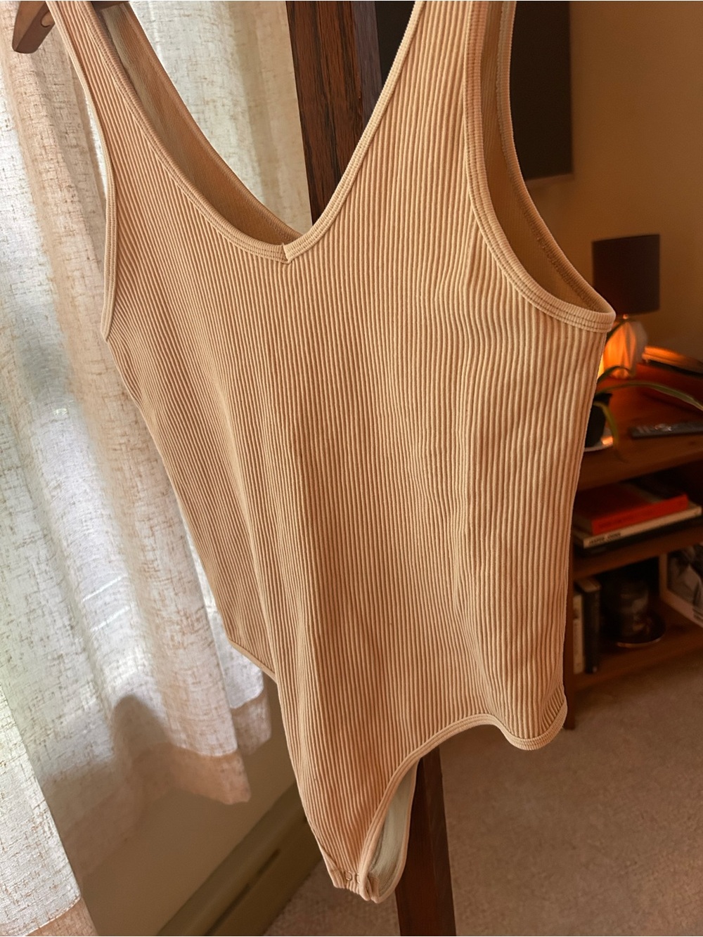 Beige Ribbed Body Suit - Picture 5 of 6